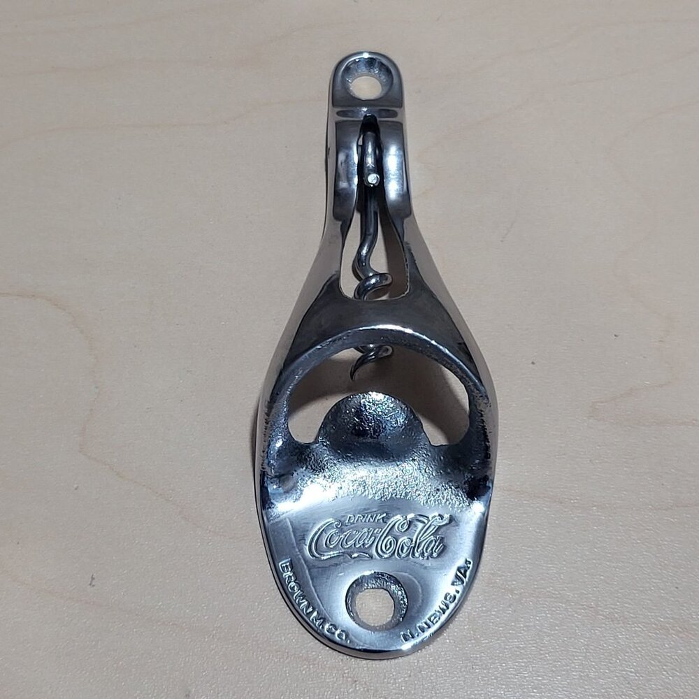 Vintage Coca Cola Wall Mount Bottle Opener Cork Screw Brown M Co N News Virginia